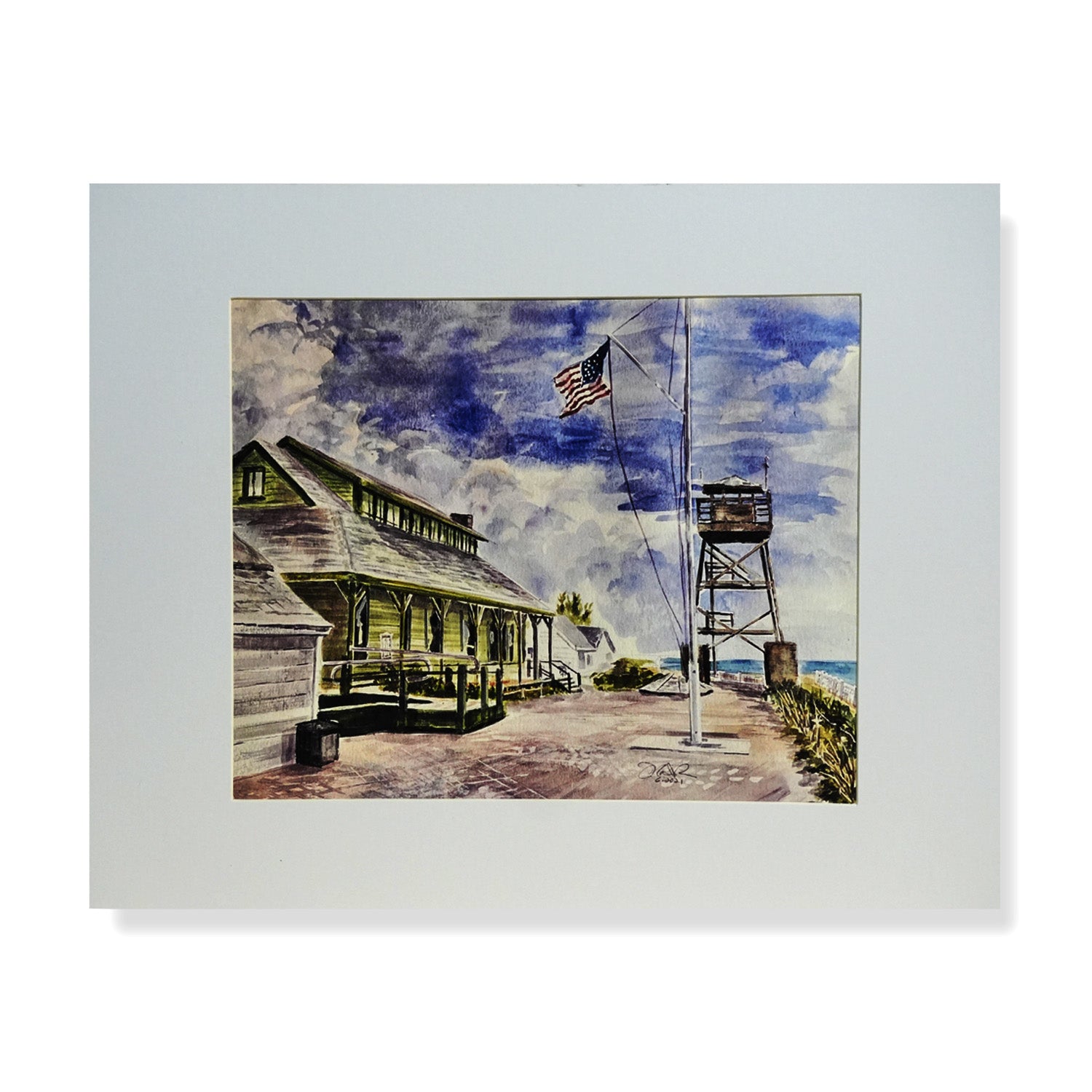 Watercolor painting of the historic House of Refuge on Hutchinson Island by Treasure Coast artist Don MacIntosh
